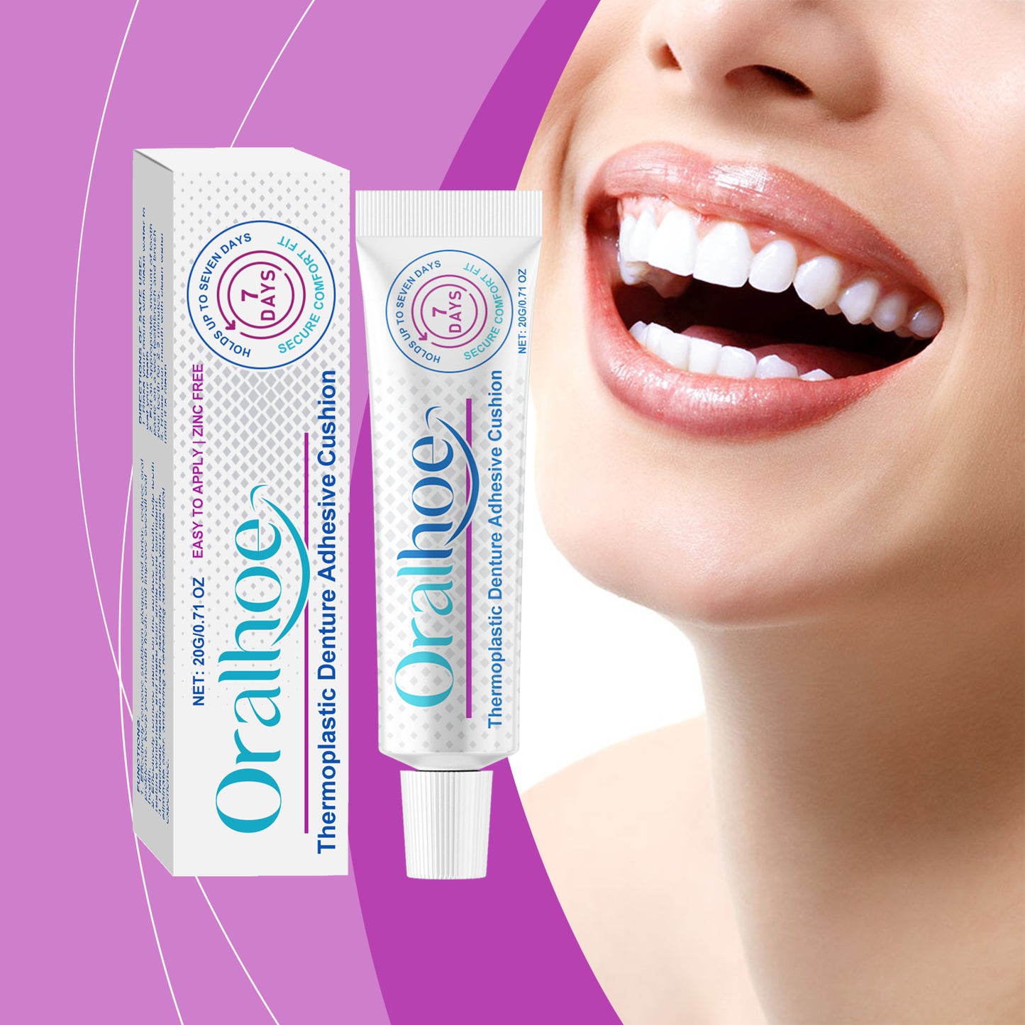 Oralhoe Denture Fixation Adhesive, Denture Adhesion Fixation Dentures Improve Comfort Care Gum Care