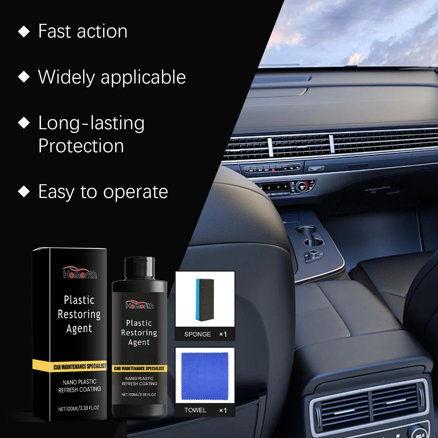 Automotive Nano Plastic Repair Agent Body Interior Decontamination Maintenance Renovation Repair Coating Crystal Plating Agent