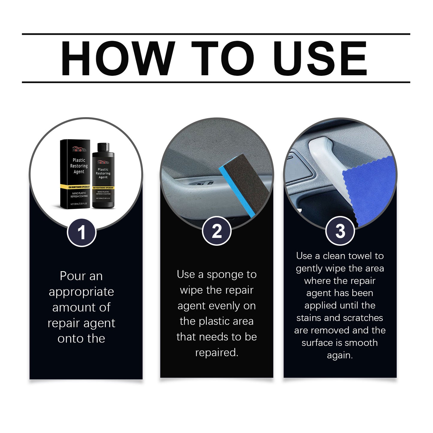 Automotive Nano Plastic Repair Agent Body Interior Decontamination Maintenance Renovation Repair Coating Crystal Plating Agent