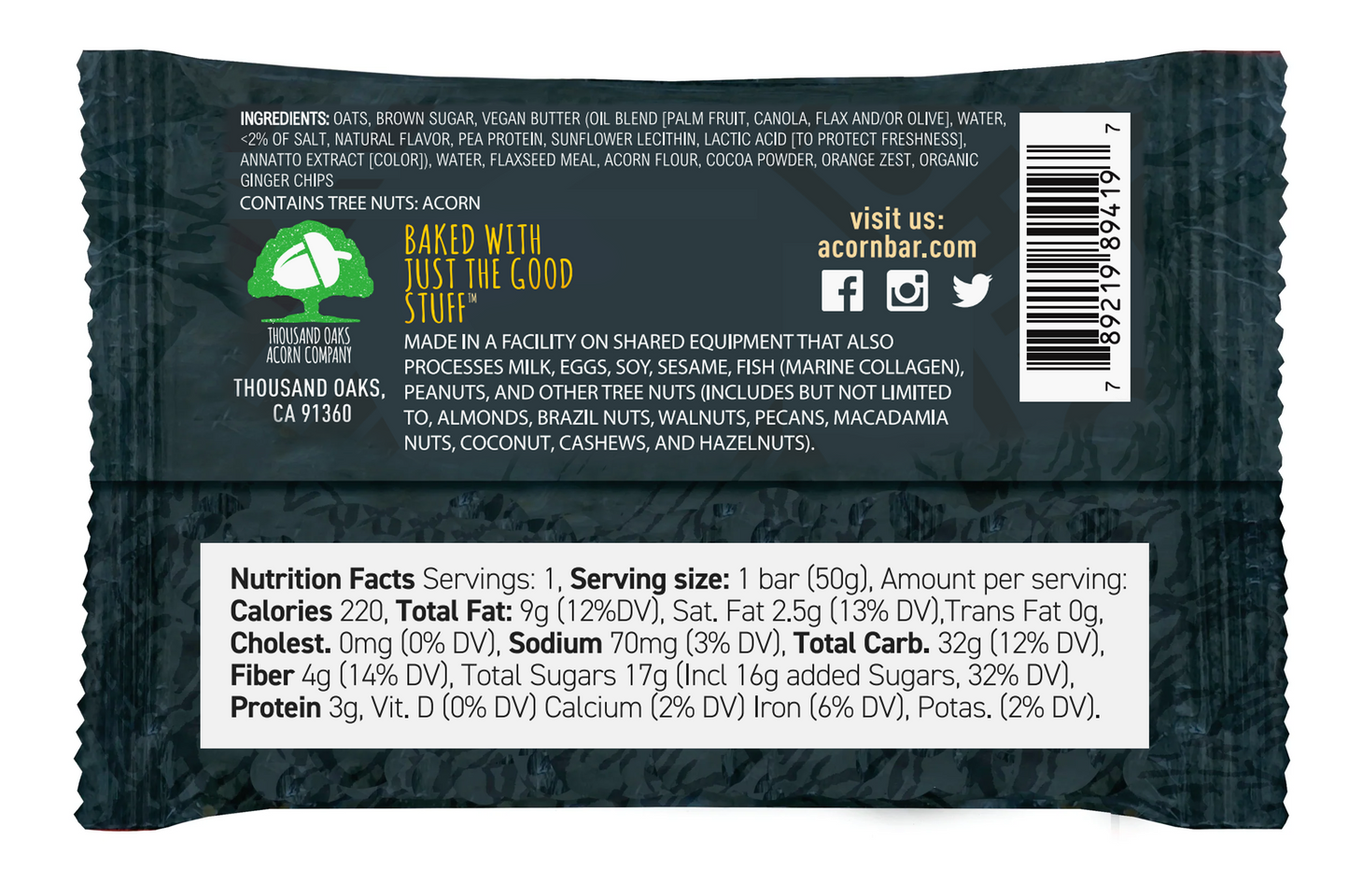 AcornBar - Purely Vegan, Dairy-Free & Gluten-Free Gourmet Snack Bars
