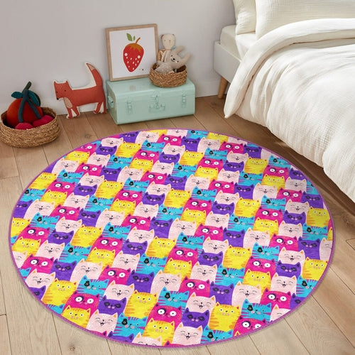 Cute Cats Print Baby Room Rug | Homeezone