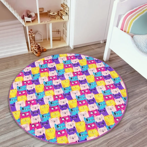 Cute Cats Print Baby Room Rug | Homeezone