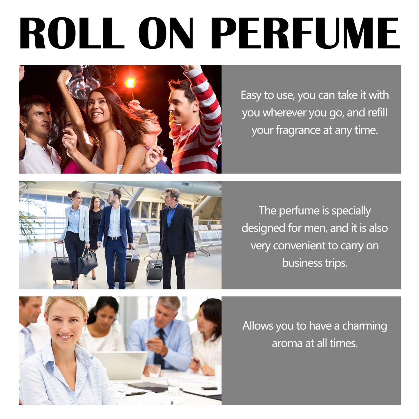 Roll On Perfume, Travel Pack Concentrated Long Lasting Fragrance Body Fragrance Natural Fresh Light Fragrance Ball Perfume