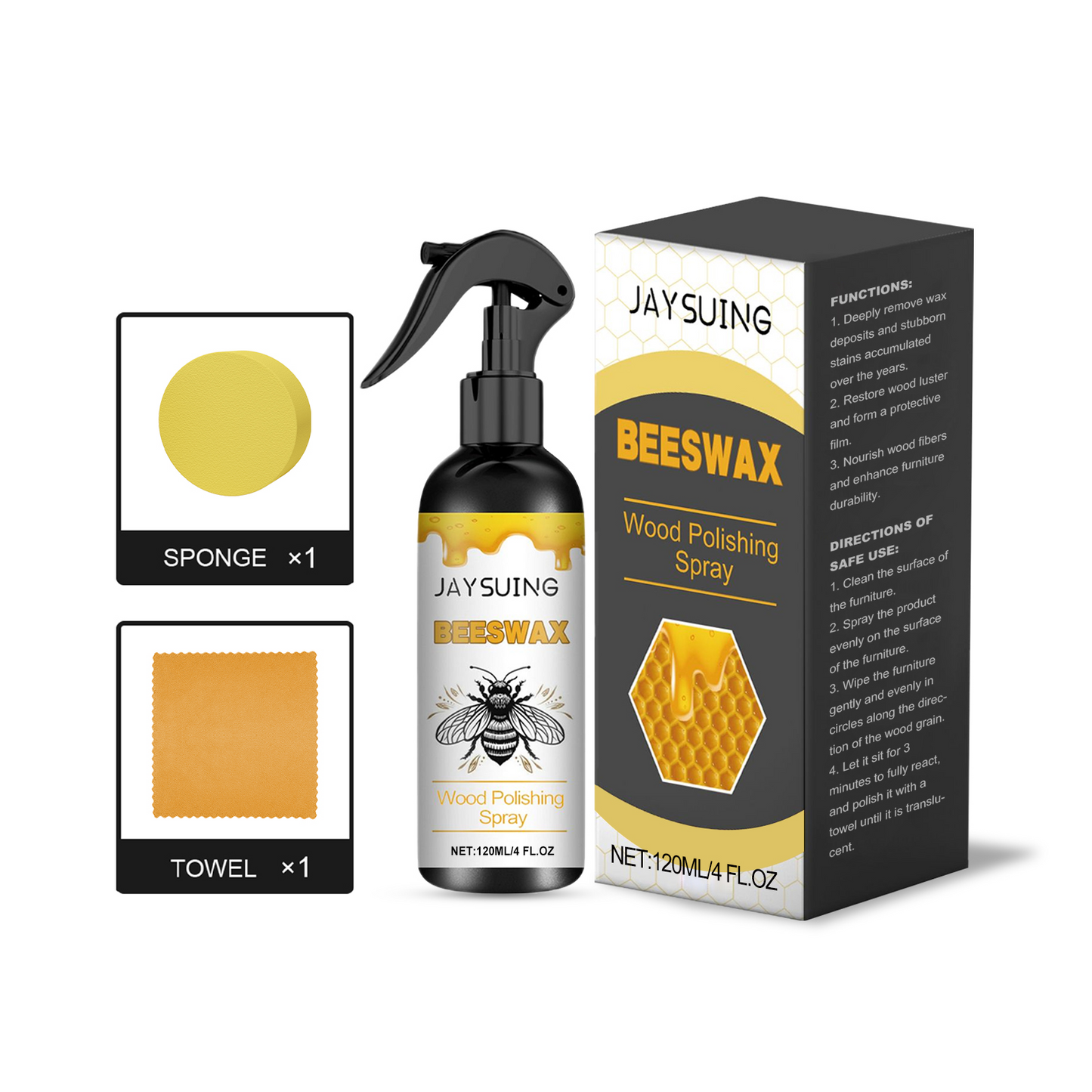 Jaysuing Furniture Beeswax Polishing Spray, Wood Polishing Scratches Refurbished Polishing Furniture Care Spray