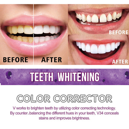 OUHOE V34 Purple Whitening Toothpaste, Removal Teeth Tartar Oral Cleaning Repair Teeth Whitening Toothpaste