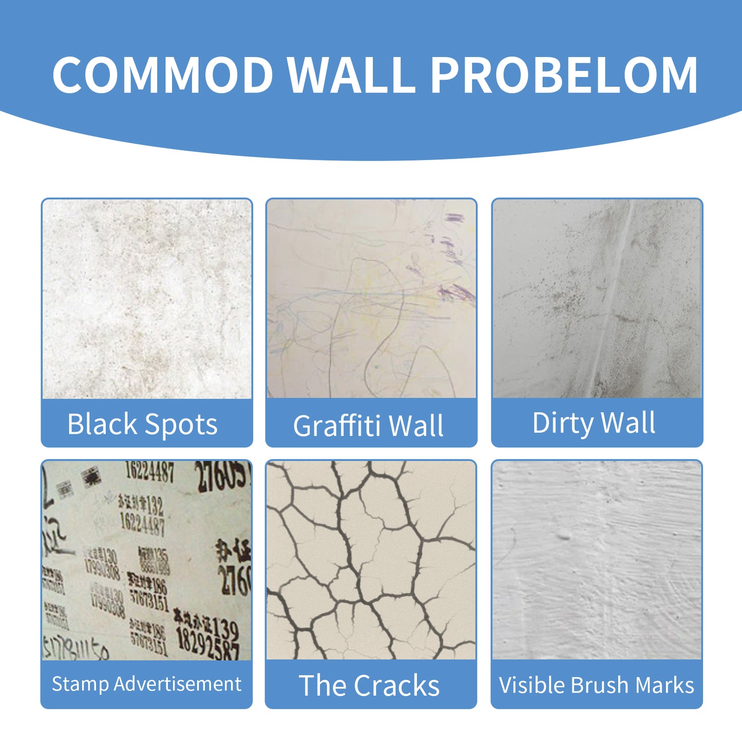 Wall Repair Rolling Brush, Graffiti Cover Wall Mildew Cracks Maintenance Renovation Household Wall Rolling Brush