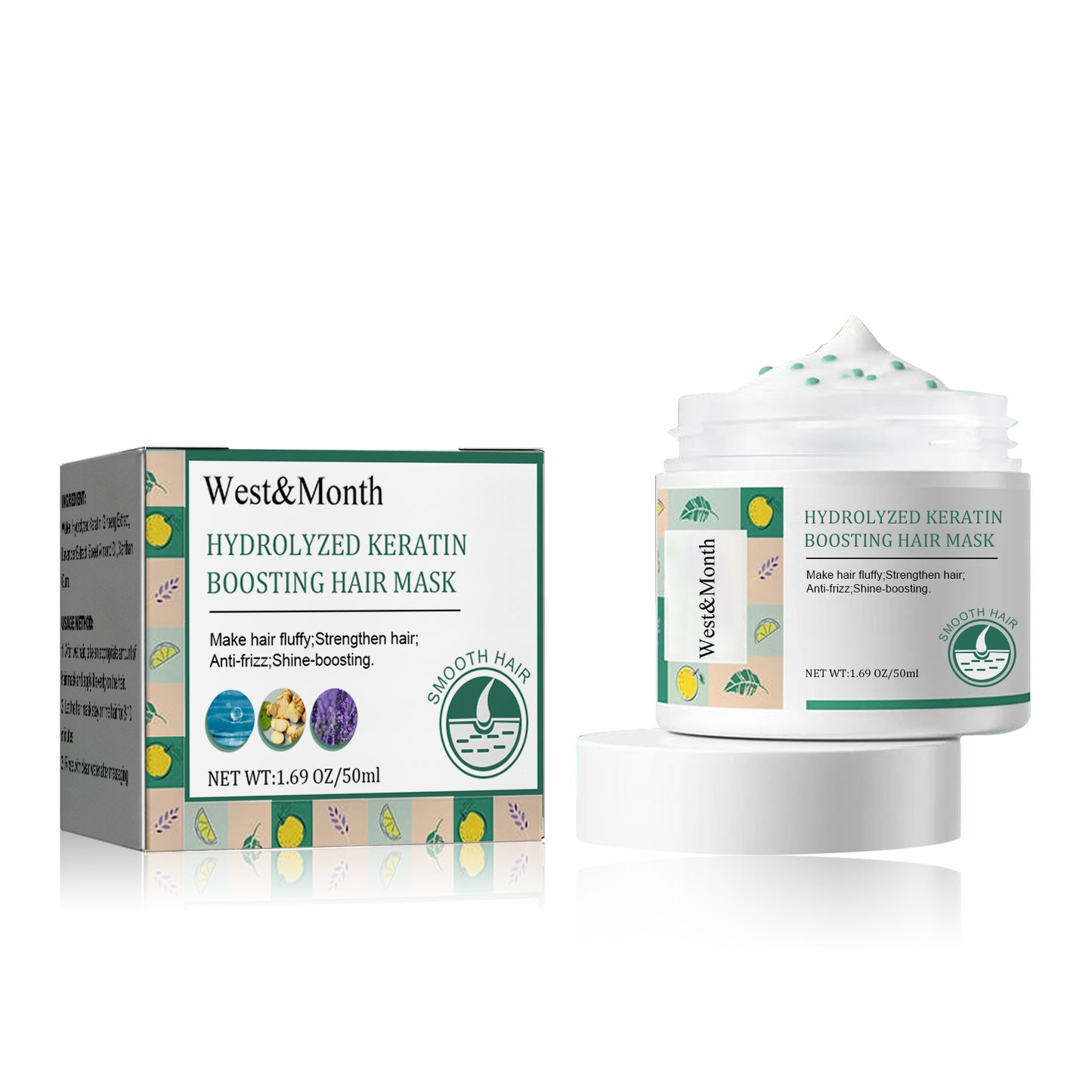 Keratin Hair Mask, Moisturize Repair Split Ends Dry And Frizzy Smooth Hair Care Mask