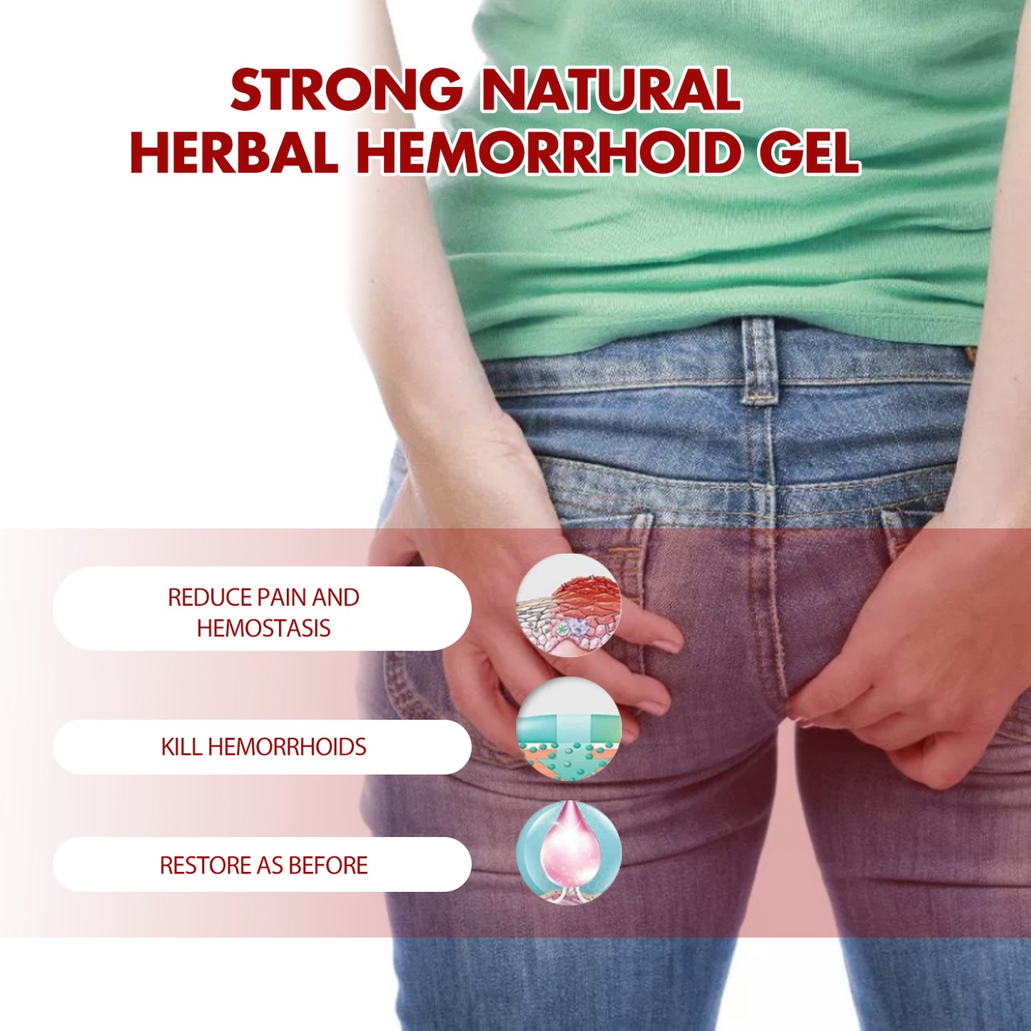 Strong Natural Herbal Hemorrhoid Gel, Repair Anal Relief Itching Discomfort And Hemorrhoid Treatment Gel