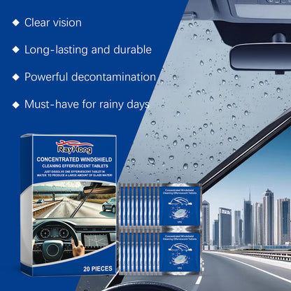Rayhong Windshield Cleaning Tablet Car Window Glass Stains Water Stain Waterproof Cleaning Effervescent Tablet