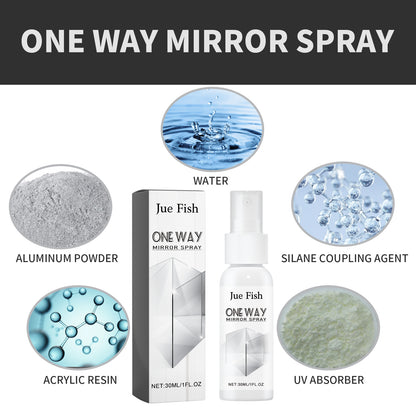 One Way Mirror Spray, Car Rearview Mirror Bathroom Glass Dust Stains Water Stains Clean