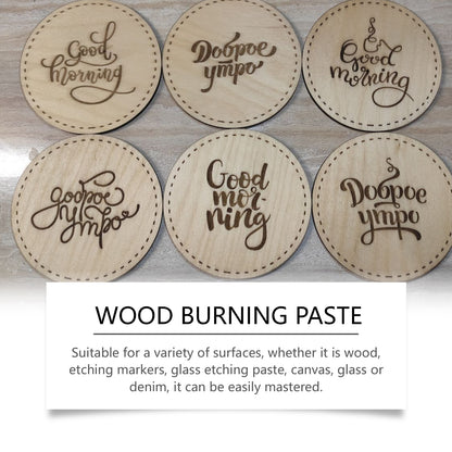 Jue Fish Wood Burning Paste, Diy Pyrography Wood Burning Paste Leather Canvas Paper Burning Paste