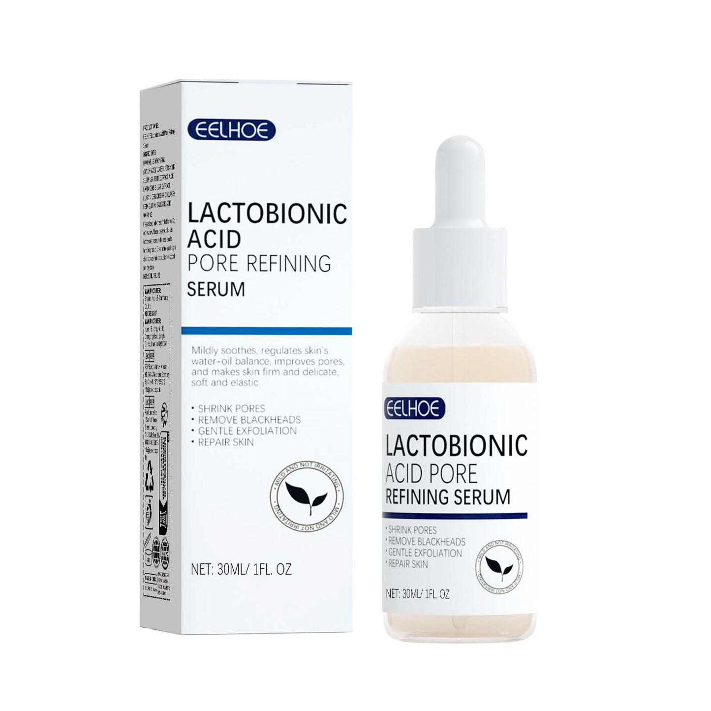EELHOE Lactosyl Acid Pore Narrowing Essence Skin Elastic Delicate Cleansing Blackhead Skin Care Essence