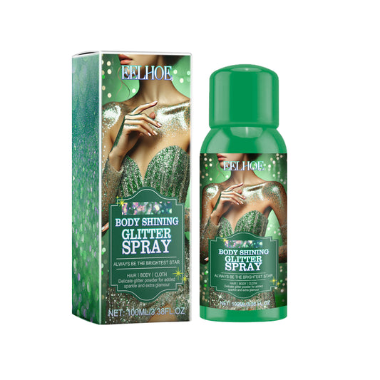 Shining Glitter Spray, Highlighter Spray Natural Stereoscopic Long-Lasting Brightening Glitter