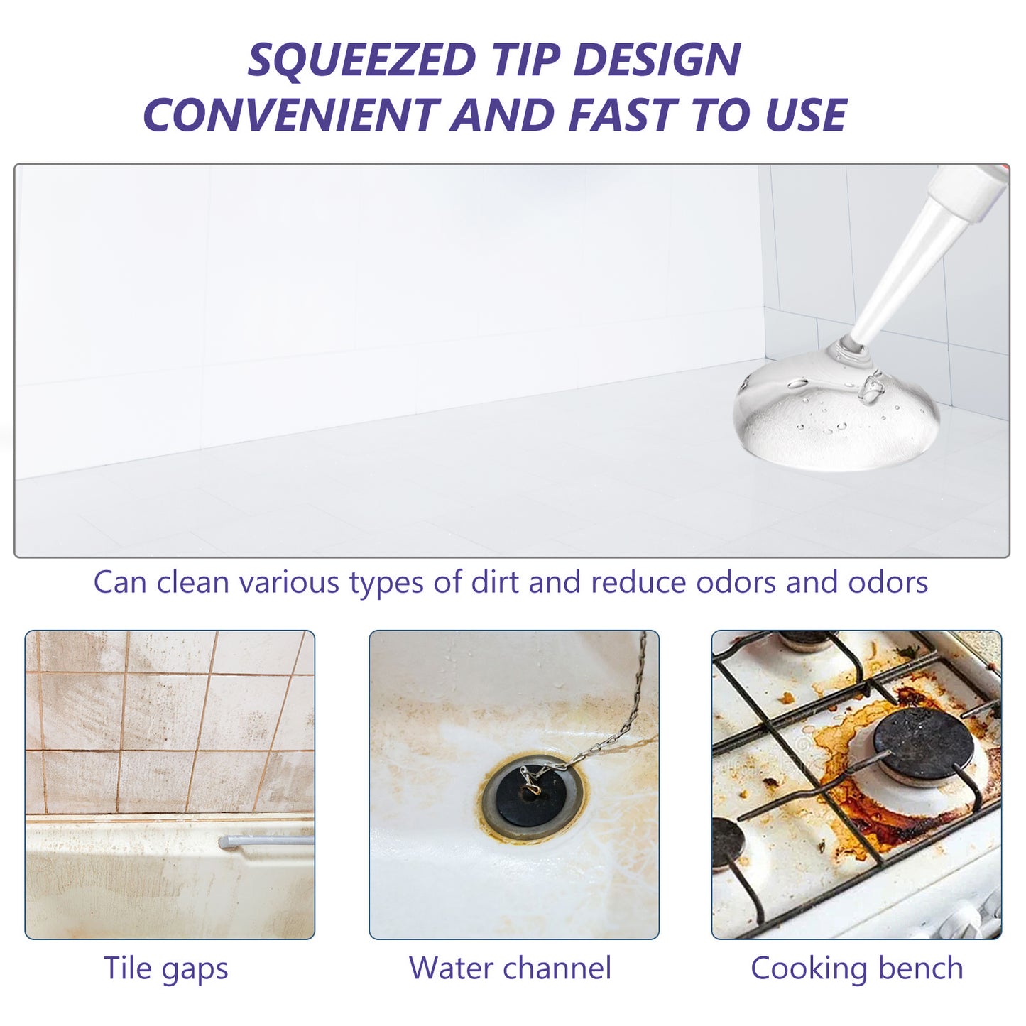 Mildew Removal Cream, Wall Stains Tile Sink Crevices Washing Machine Silicone Ring Mold Remover