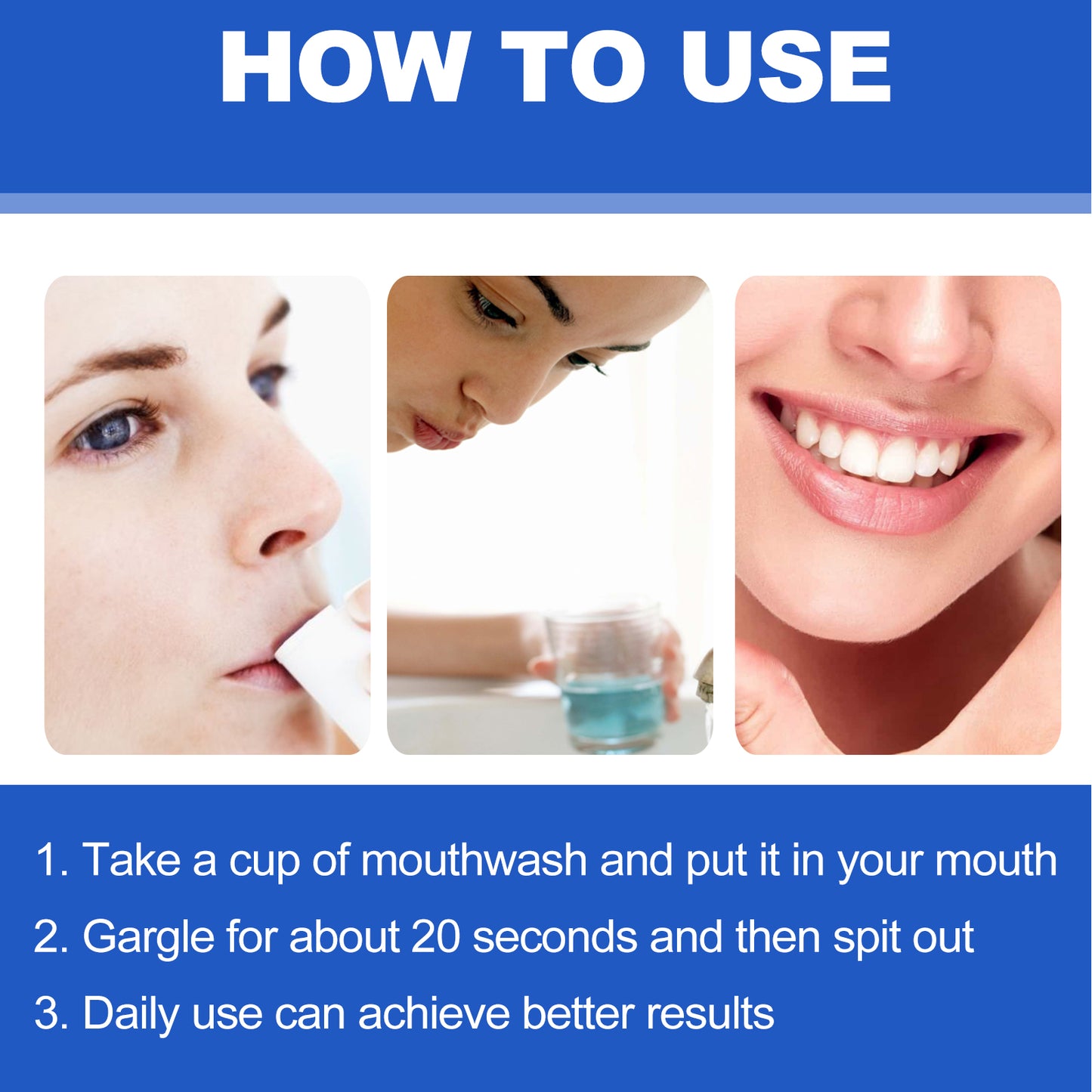 EELHOE Whitening Mouthwash, Clean Stains Oral Care Fresh Breath Mouthwash
