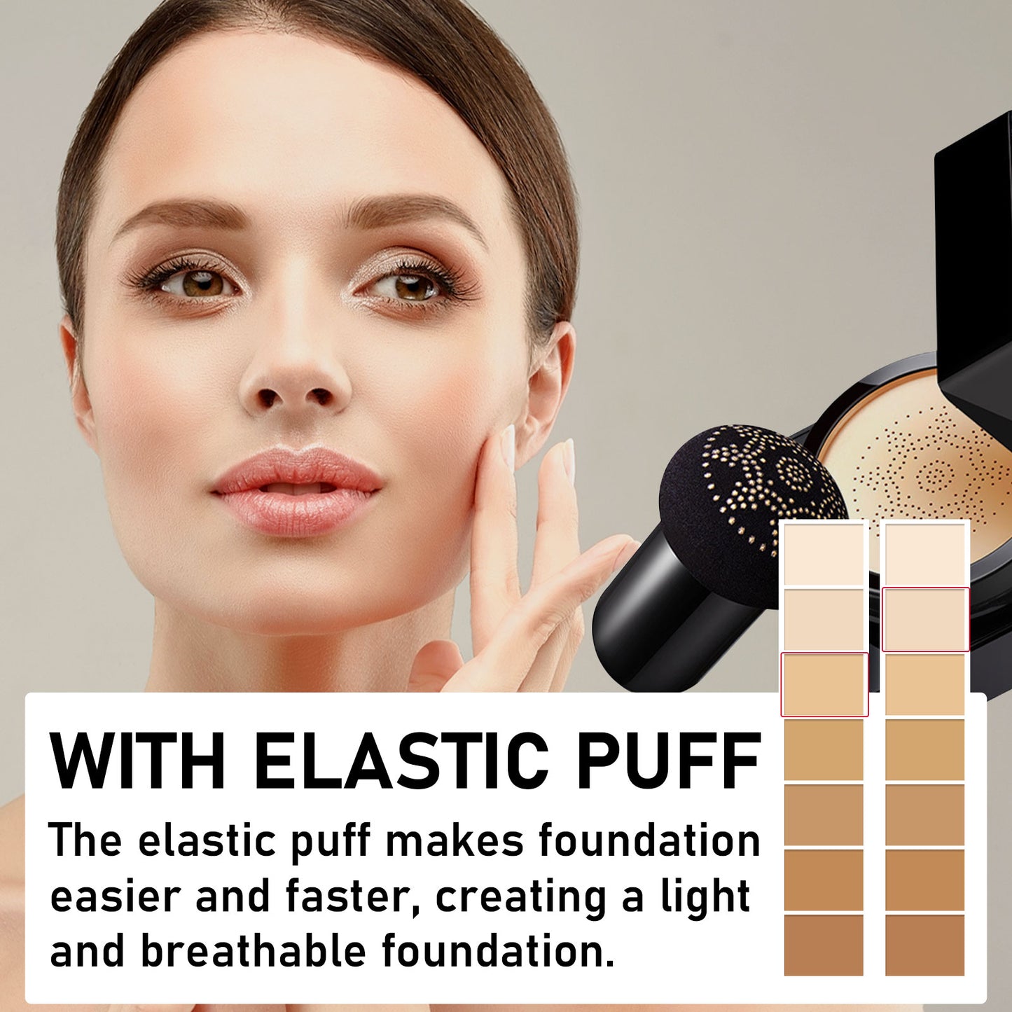 Beauty Cream, Cover Facial Blemishes Light Natural Base Makeup Long-Lasting Makeup Cushion