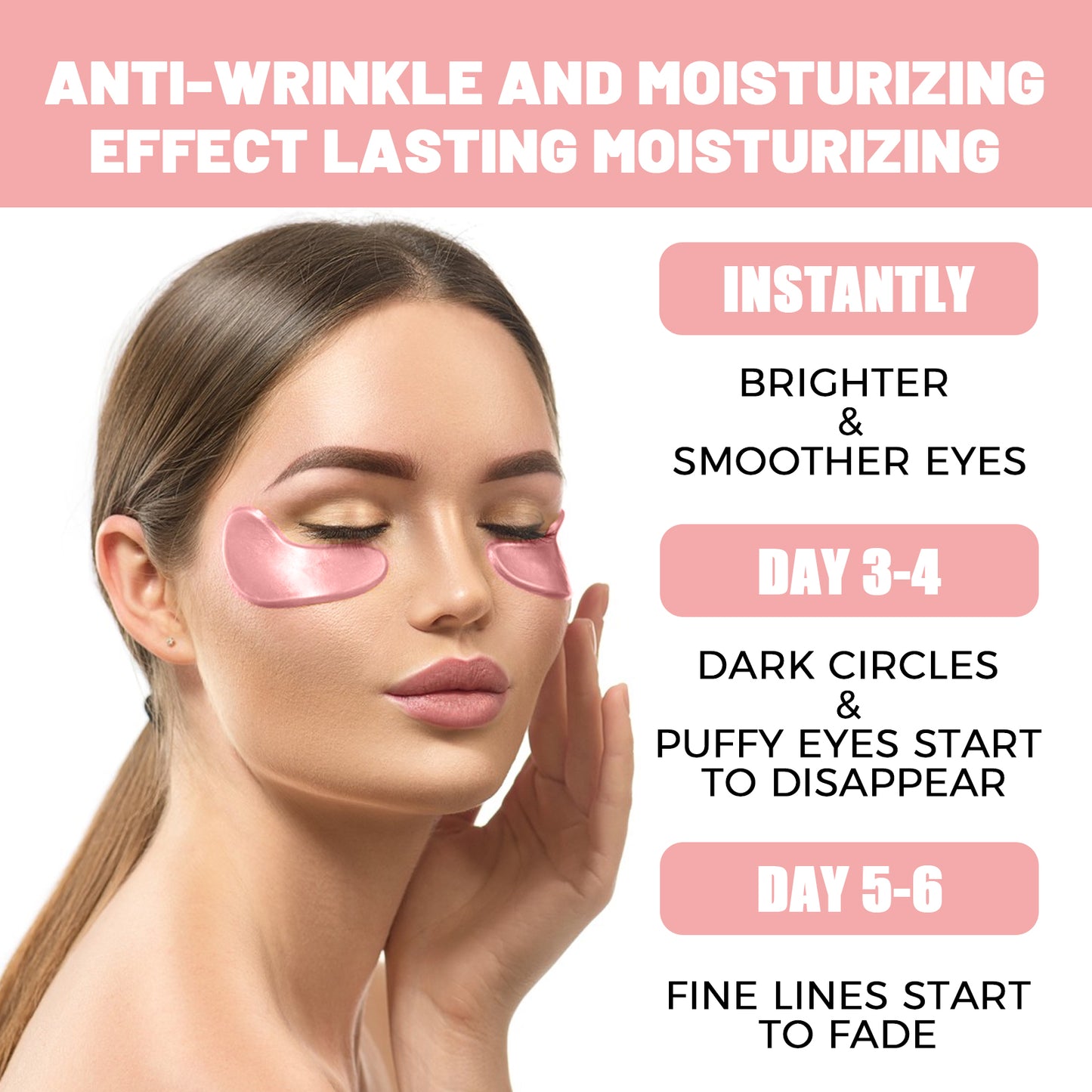 Pink Rose Eye Mask, Reduces Fine Lines, Bags, Dark Circles, Moisturizes And Tights Skin Care Eye Mask