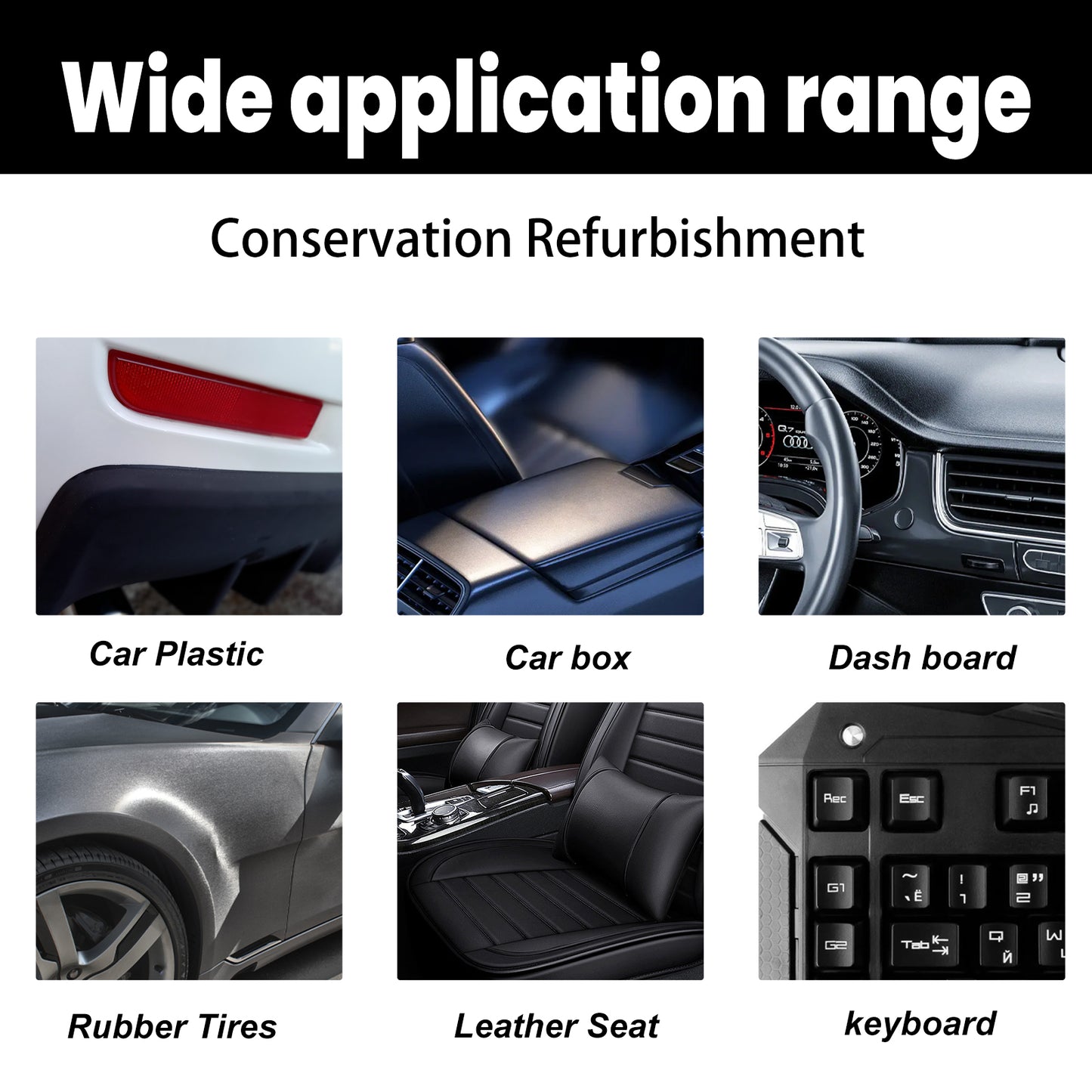 Plastic Restorer, Car Interior Seat Dial Cleaning Dust-Proof Decontamination Coating Agent