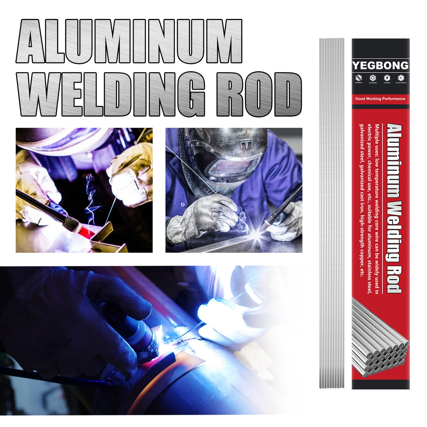 Aluminum Welding Rod, Low Temperature Aluminum Flux-Cored Electrode Welding Gun Repair Stainless Steel Aluminum
