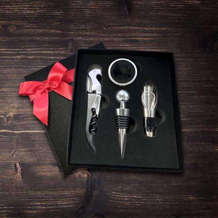 Top And Bottom Lid Paper Box Wine Opener Set, Multi-Functional Wine Opener Tool, Stainless Steel Wine Opener Gift Box