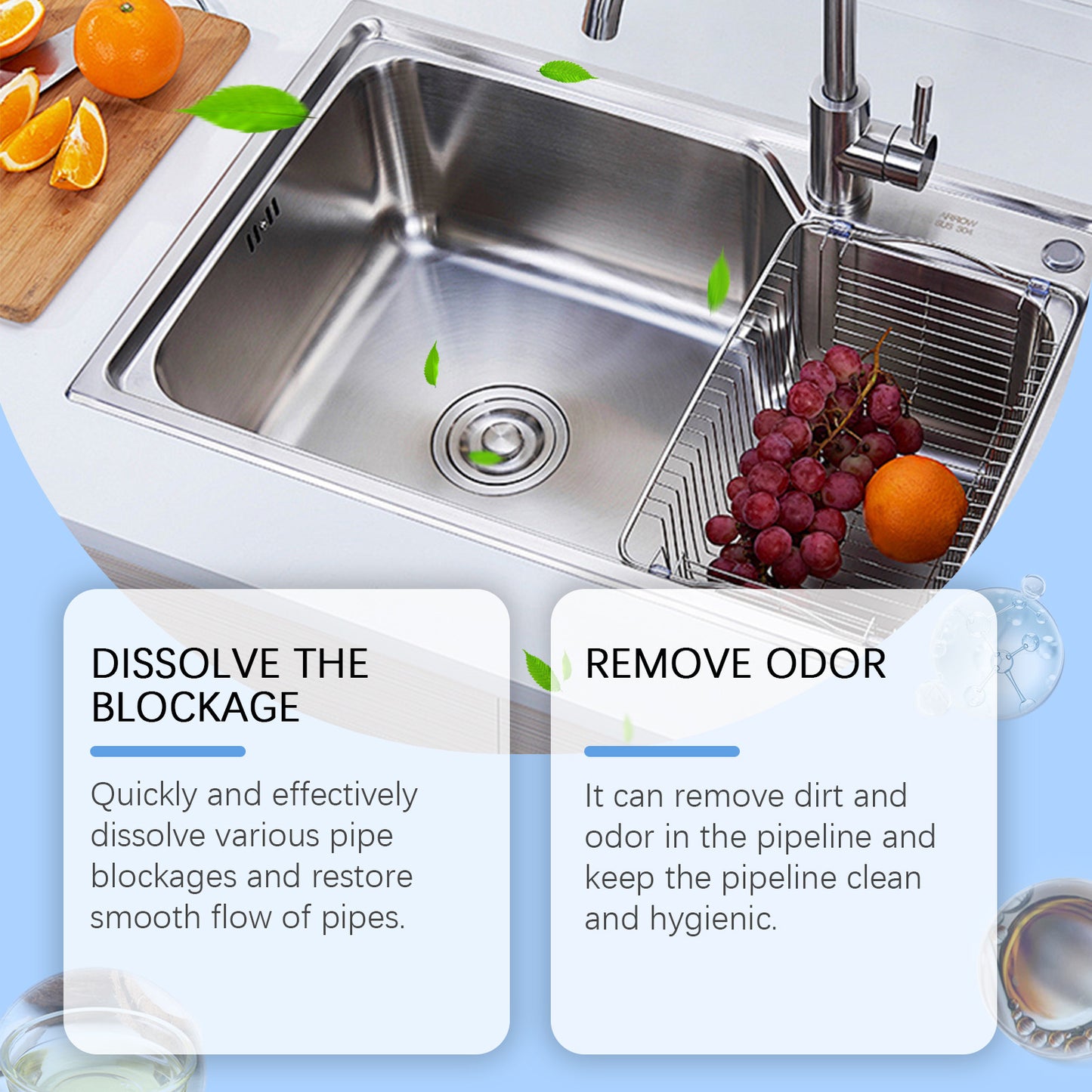 Drain Dredge Cleaning Powder Kitchen Bathroom Sewer Pipe Clean Decontamination Leave Fragrance Clean
