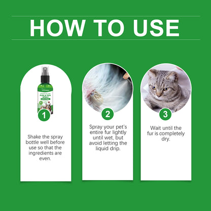 Pet Insect Repellent Spray, Dog And Cat Hair And Skin Insect Repellent Daily Gentle Cleaning And Care Agent