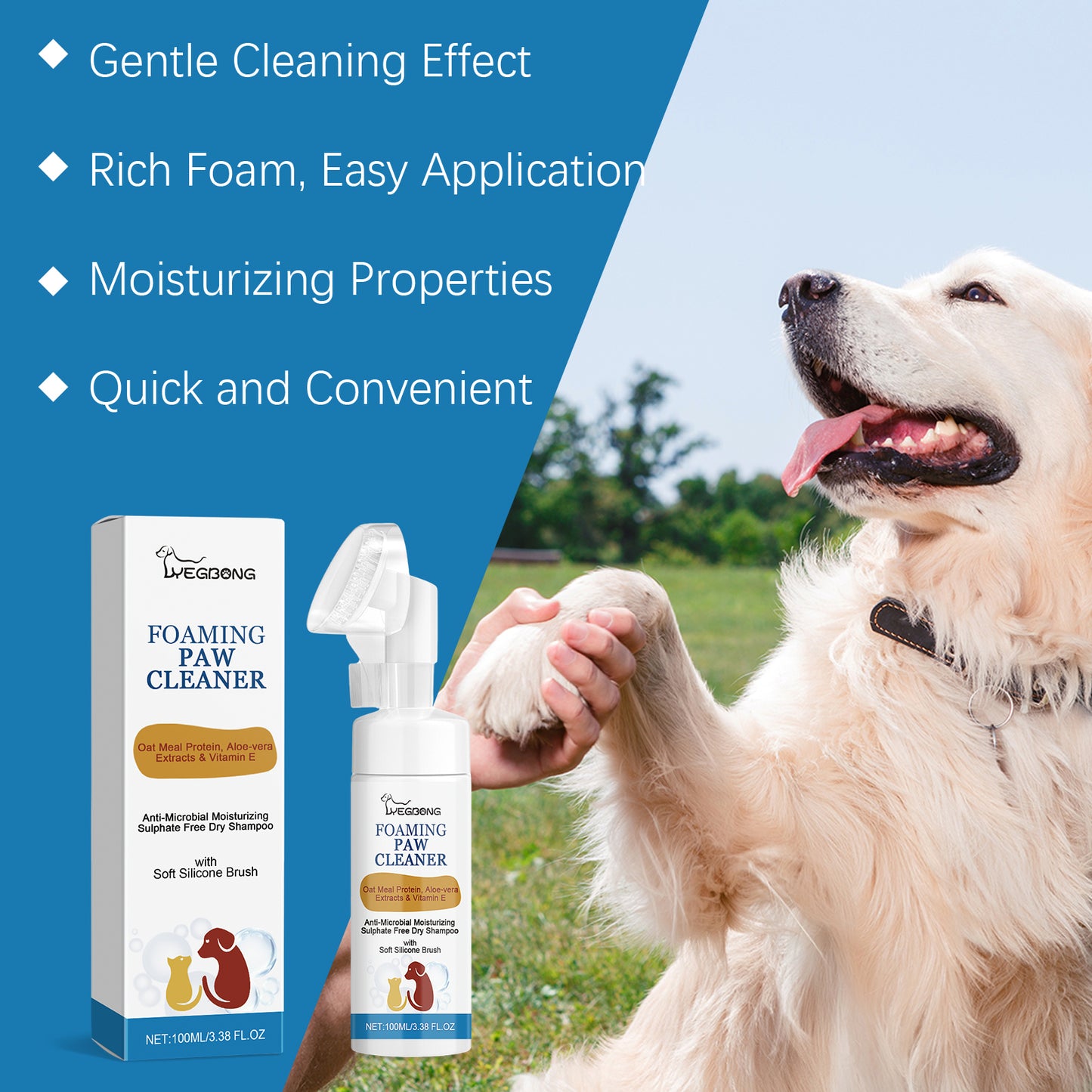 Pet Paw Cleaner Deep Wash Feet For Dogs And Cats Soles And Pads Care Foam