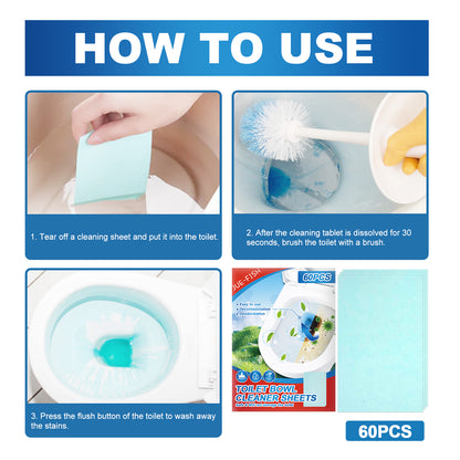 Toilet Cleaning Tablet, Toilet Deodorization Removal Scale Urine Stains Toilet Drain Cleaning Tablet