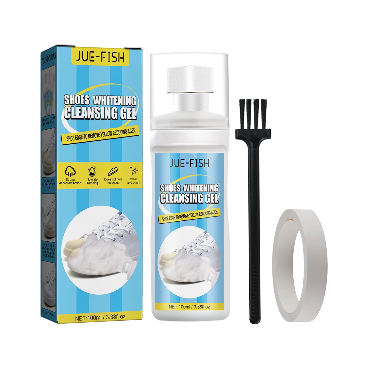 Shoes Whitening Cleansing Gel, Free Water To Remove Oxide Restore Yellow Stain Remover Small White Shoe Cleaner