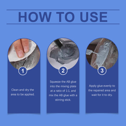 Jaysuing Metal Repair Glue 50g, Box Cast Iron Sealant Ab Glue Anti-Repair Agent For Leak Sealing And Metal Bonding