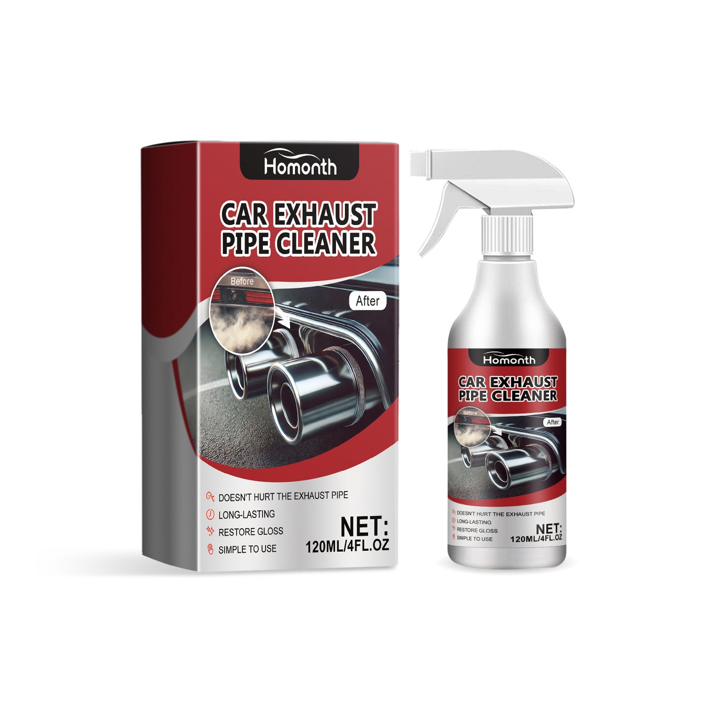 Car Exhaust Cleaner Scrub Spray Car Exhaust Pipe Decontamination And Rust Removal Cleaner