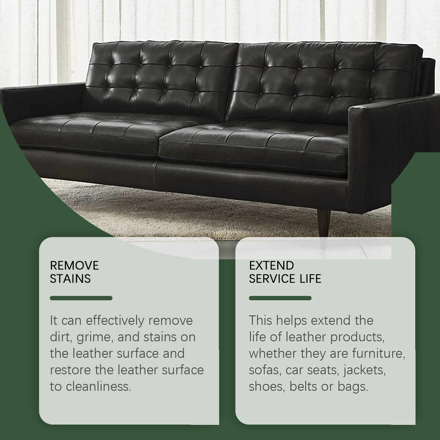 Jakehoe Leather Care Cleaner Sofa Seat Leather Upholstery Cleaning Refurbishment Maintenance Polishing Cleaner