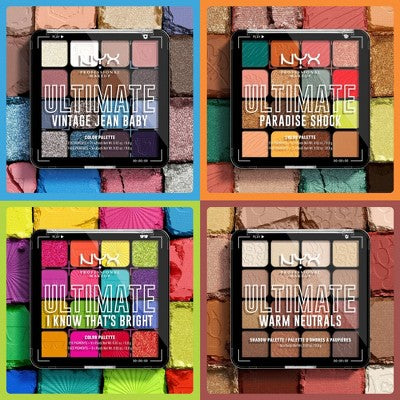 NYX Professional Makeup Ultimate Eyeshadow Palette Bright 0.32 oz - Imperfect Container