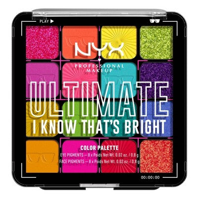 NYX Professional Makeup Ultimate Eyeshadow Palette Bright 0.32 oz - Imperfect Container