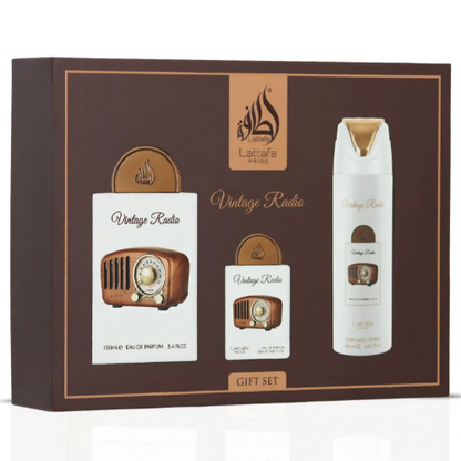 Lattafa Vintage Radio 3 Piece Gift Set