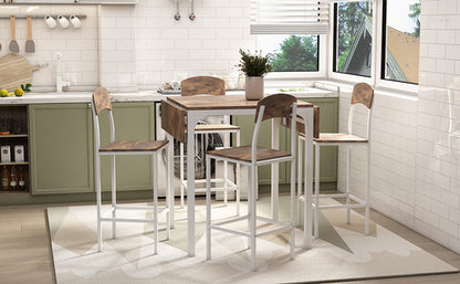 Farmhouse 5-piece Counter Height Drop Leaf Dining Table Set with