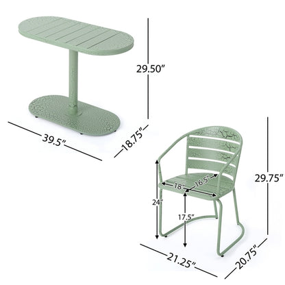 Santa Monica 3-Piece Outdoor Bistro Set – Modern Iron Patio Dining Set