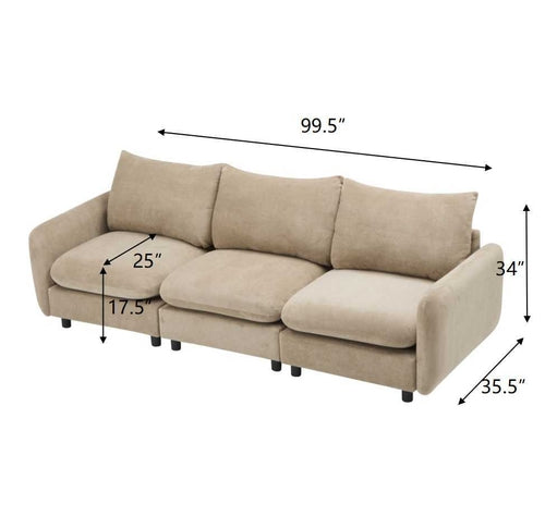 Modular Velvet Sectional Sofa Corner Chair – Convertible Upholstered
