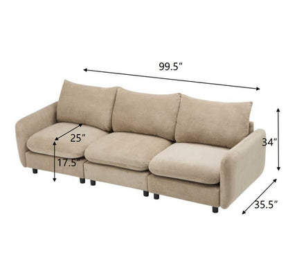 Modular Velvet Sectional Sofa Corner Chair – Convertible Upholstered