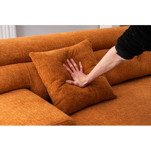 LY-029 ORANGE COMPRESSION SOFA 4-seater Combined Sofa, Wood Grain