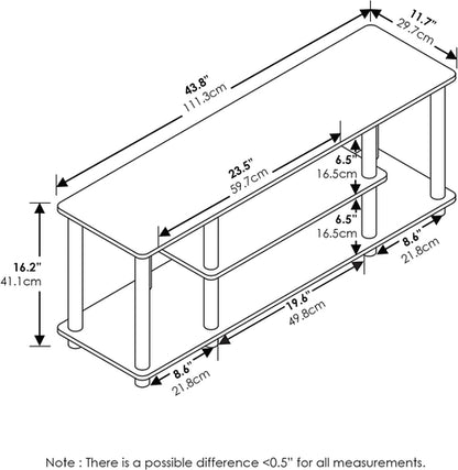 Turn-N-Tube 3-Tier TV Stand 50-Inch TVs No Tools Assembly Columbia