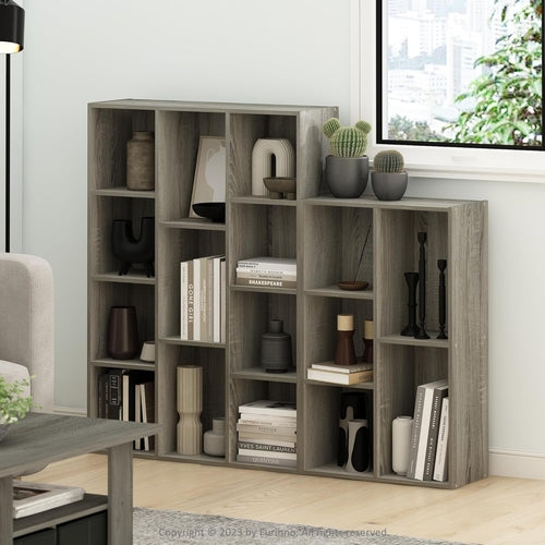 Luder 11-Cube Reversible Open Shelf Bookcase French Oak