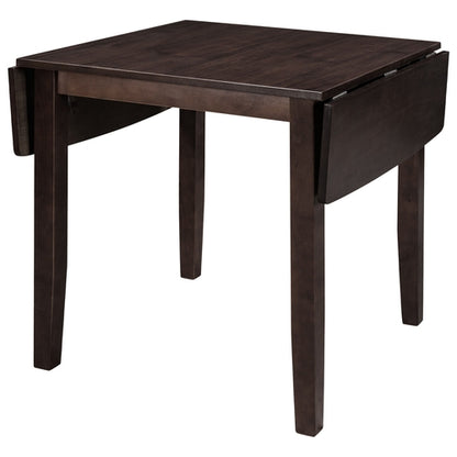 3-Piece Wood Drop Leaf Breakfast Nook Dining Table Set with 2 X-back