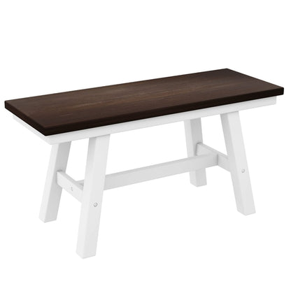 6-Piece Wood Dining Table Set with Long Bench and 4 Dining Chairs,