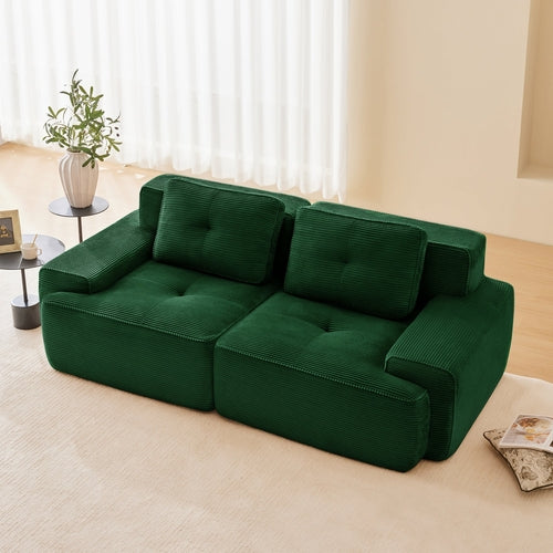 82 Modern L-Shaped Modular Sectional Sofa For Living Room, Corduroy