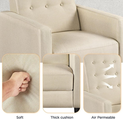 Fabric Recliner Chair Mid Century Modern With Durable Polyester