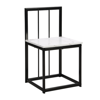 Modern 7-Piece Dining Table Set with Faux Marble Compact 55Inch
