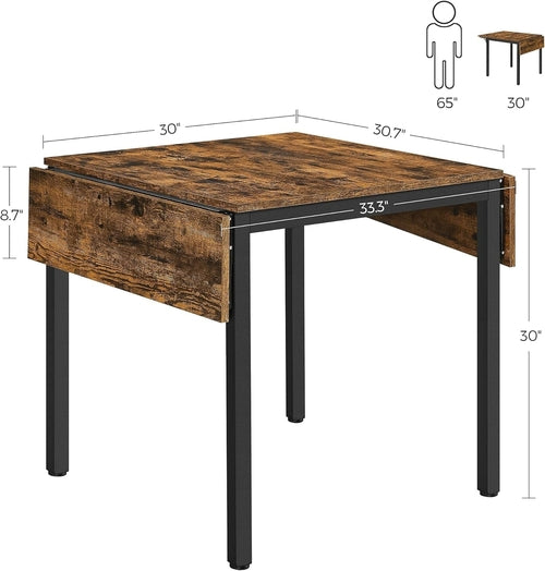 Folding Dining Table Drop Leaf Extendable Brown For Small Spaces Seats