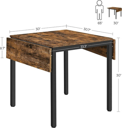 Folding Dining Table Drop Leaf Extendable Brown For Small Spaces Seats