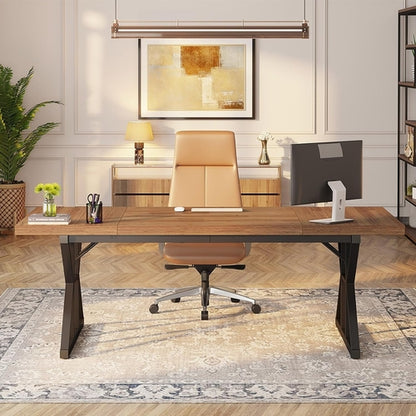 70.8-Inch Executive Desk, Large Computer Office Desk Workstation,
